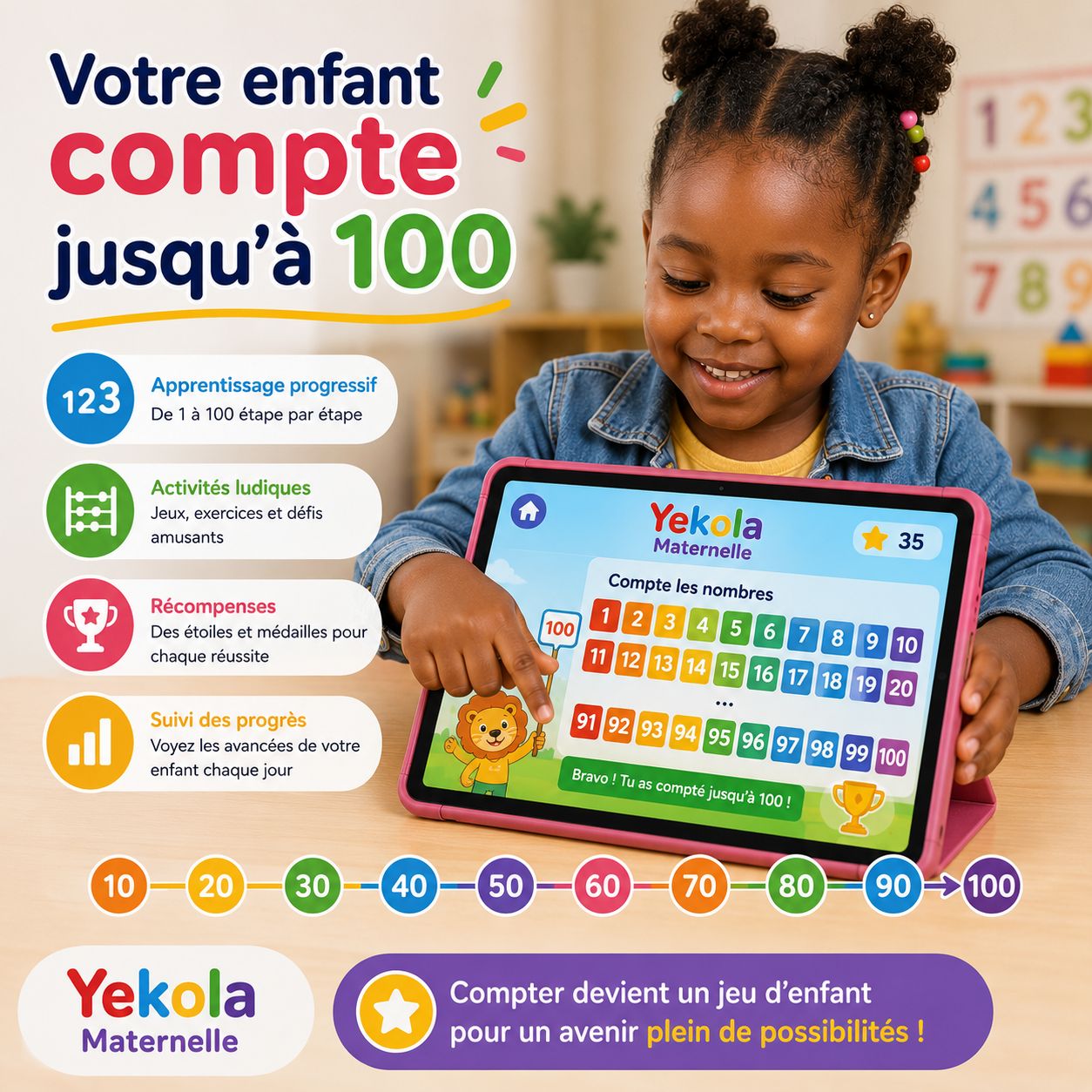 Votre enfant compte JUSQU'À 100
