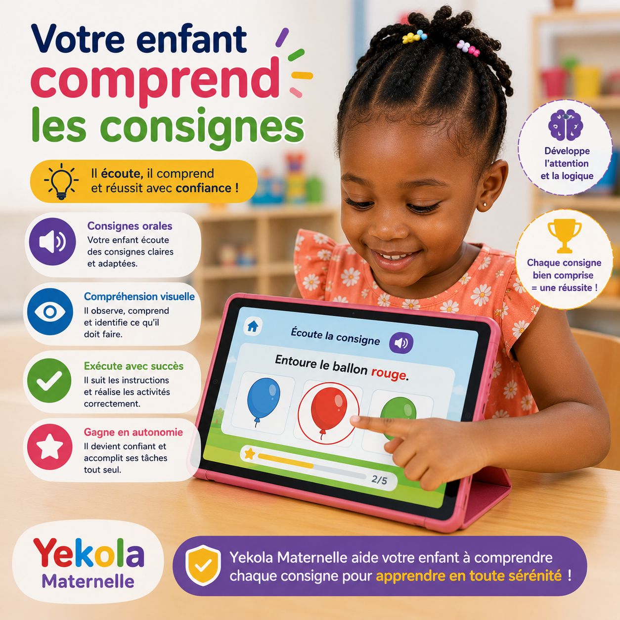 Votre enfant comprend les consignes